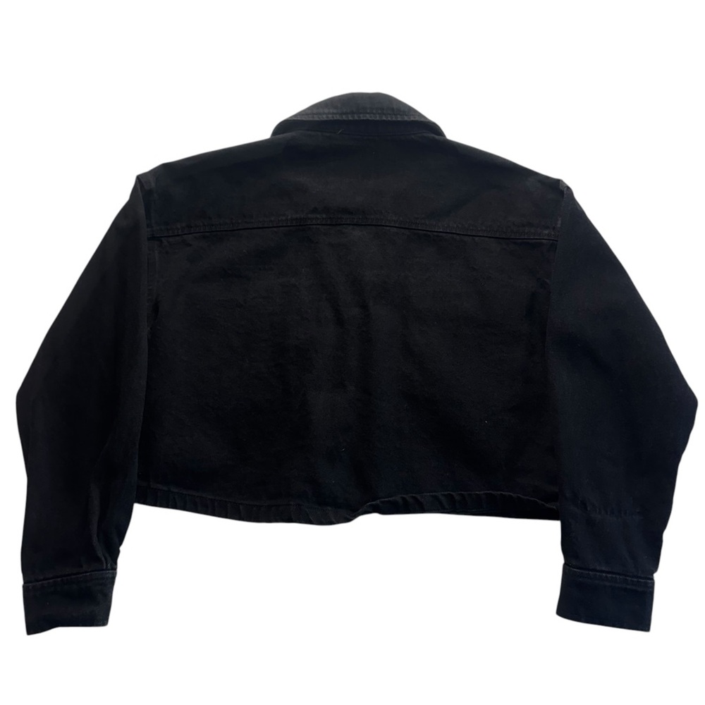 Celebrity Pink Juniors' Collared Denim Shacket Jacket Black Denim Size L‎ #135 - Picture 3 of 9
